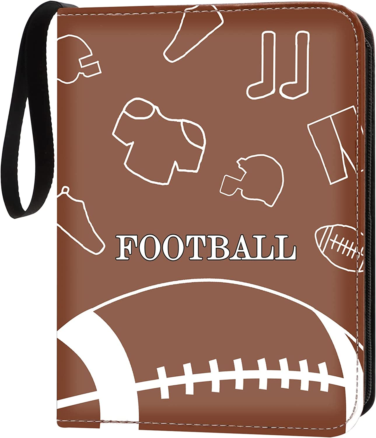 football card binder with sleeves Sport Card Binder 4 Pocket Hold 400 Cards 4-Pocket Football Card Binde – majhulla